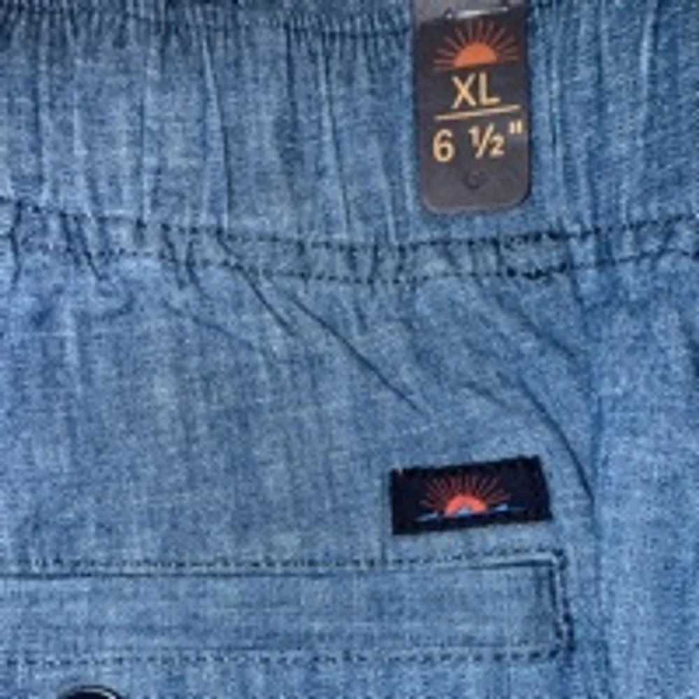Faherty Mens XL Essential Cotton Stretch Pull On‎ Shorts Indigo Blue
